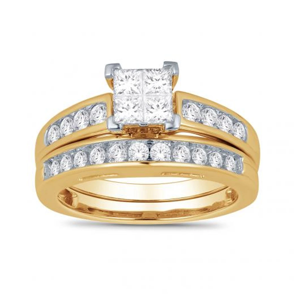 14K Yellow Gold 1.00CTW Princessa Bridal Set