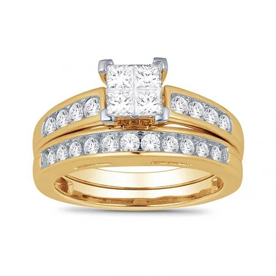 14K Yellow Gold 1.00CTW Princessa Bridal Set