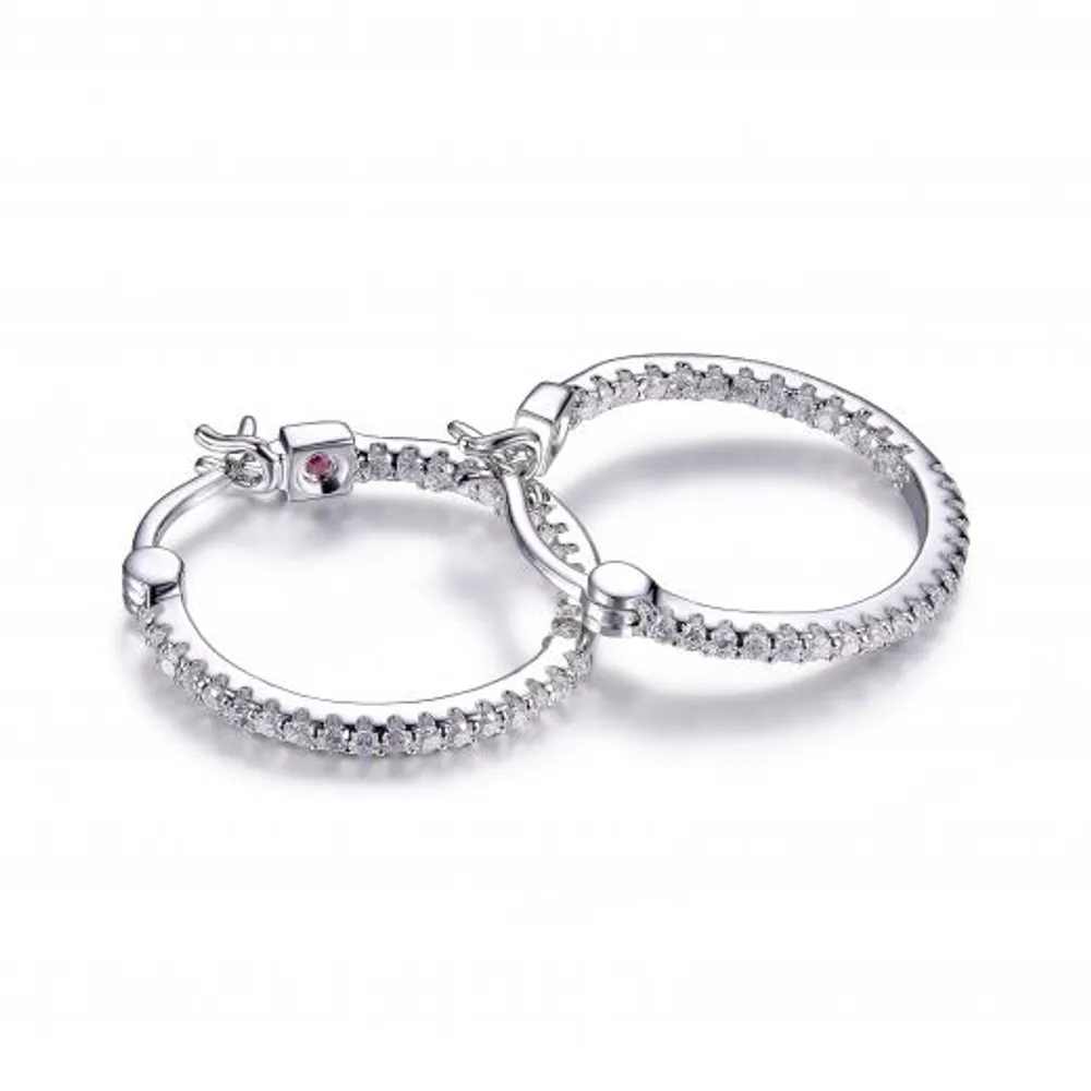 Elle "Rodeo Drive" Cubic Zirconia 20mm Hoop Earrings