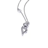 Elle Sterling Silver 3-Heart Cubic Zirconia Necklace