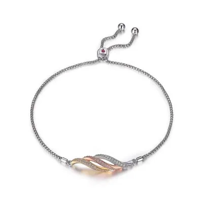 Elle Tri-Colour Cubic Zirconia Ocean Twist Bracelet