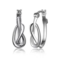 Elle Eternity Love Knot 22X15mm Hoop Earrings