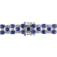 Julianna B 14K White Gold 15.75CTW Blue & White Sapphire 7.25" Bracelet