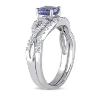 Julianna B 10K White Gold Tanzanite & Diamond Bridal Set