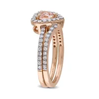 Julianna B 10K Rose Gold 0.50CTW Diamond & Morganite Bridal Set