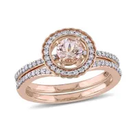 Julianna B 10K Rose Gold 0.33CTW Diamond & Morganite Bridal Set