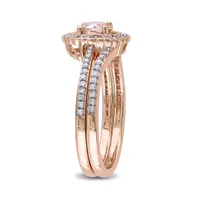 Julianna B 10K Rose Gold 0.33CTW Diamond & Morganite Bridal Set