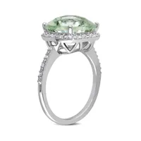 Julianna B 10K White Gold 0.10CTW Diamond & Green Quartz Ring