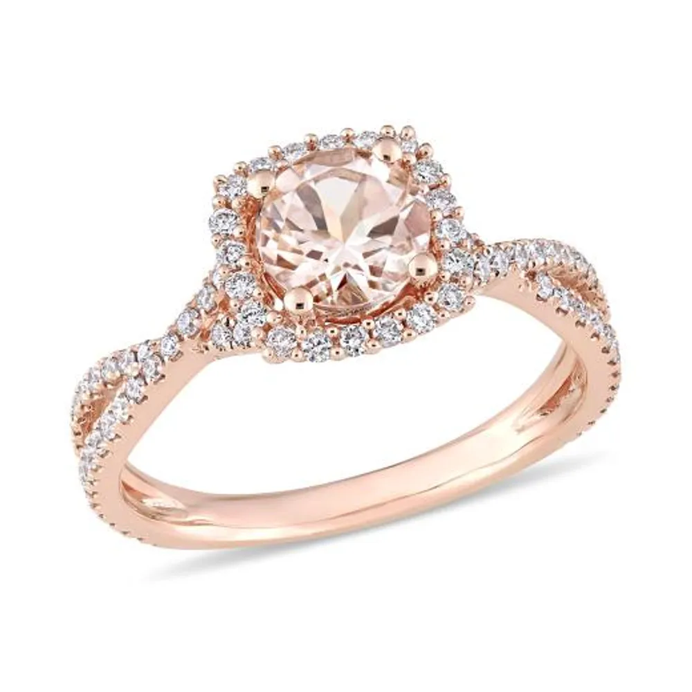 Julianna B 14K Rose Gold 0.50CTW Diamond & Morganite Ring