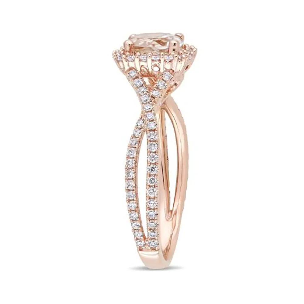 Julianna B 14K Rose Gold 0.50CTW Diamond & Morganite Ring