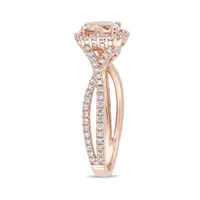 Julianna B 14K Rose Gold 0.50CTW Diamond & Morganite Ring