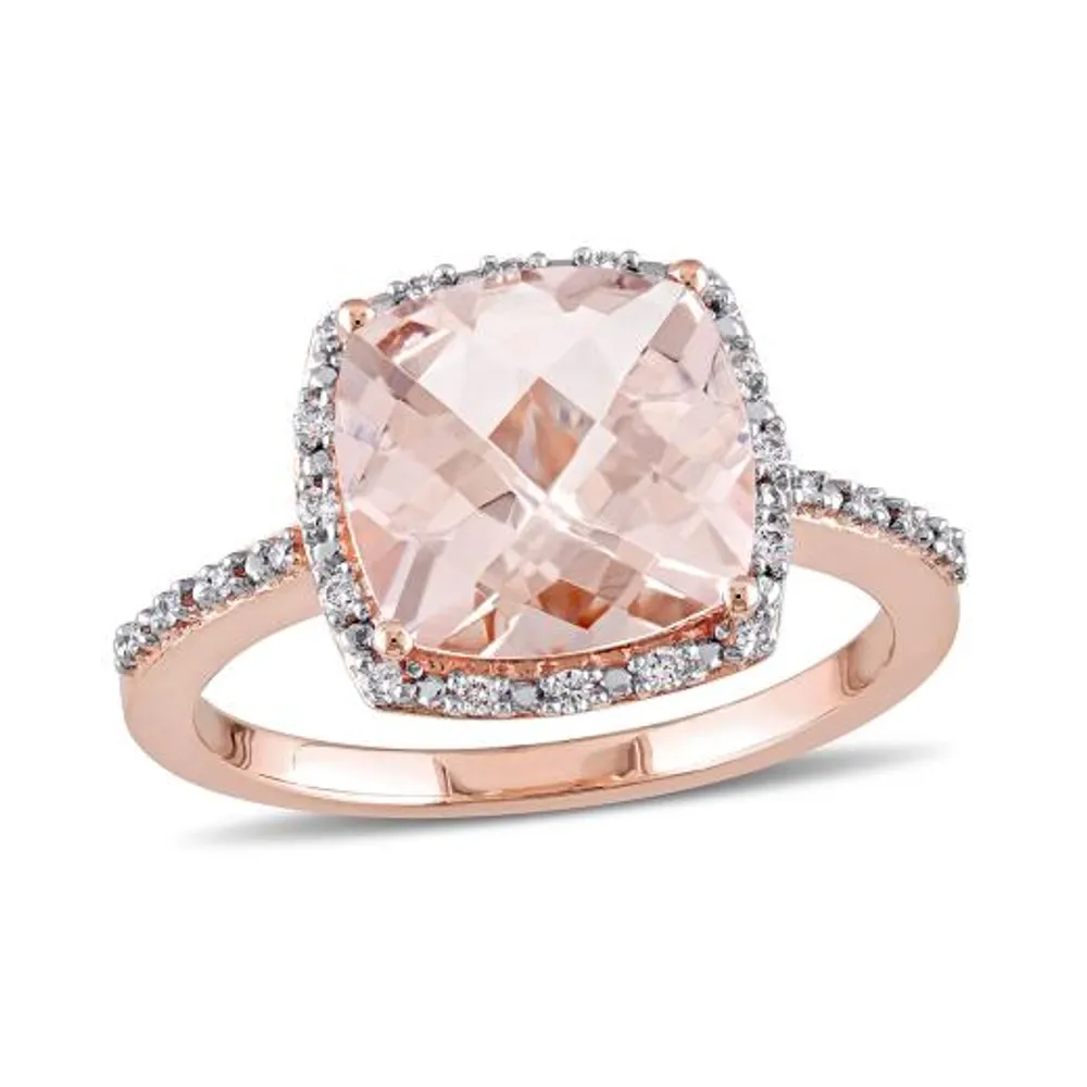 Julianna B 14K Rose Gold 0.10CTW Diamond & Morganite Ring