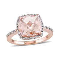 Julianna B 14K Rose Gold 0.10CTW Diamond & Morganite Ring