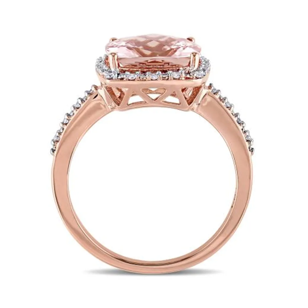 Julianna B 14K Rose Gold 0.10CTW Diamond & Morganite Ring