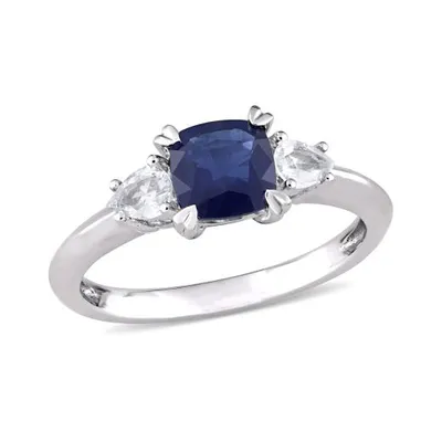 Julianna B 14K White Gold Blue & White Sapphire Ring
