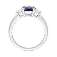 Julianna B 14K White Gold Blue & White Sapphire Ring