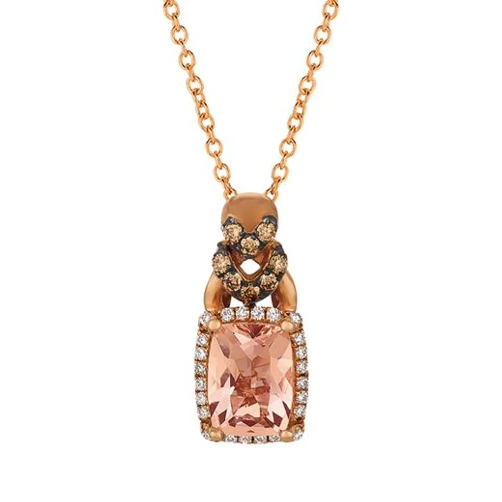 Le Vian 14K Strawberry Gold Morganite & Chocolate & Vanilla Diamond Pendant