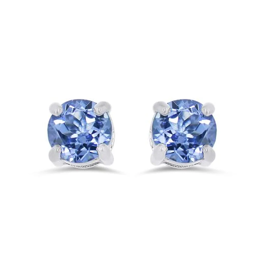 Sterling Silver Tanzanite 4.5mm Stud Earrings