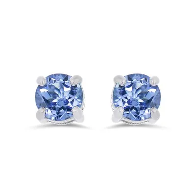 Sterling Silver Tanzanite 4.5mm Stud Earrings