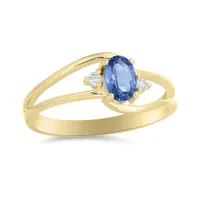 10K Yellow Gold Tanzanite & Diamond Ring