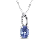 Sterling Silver Tanzanite & White Topaz Pendant