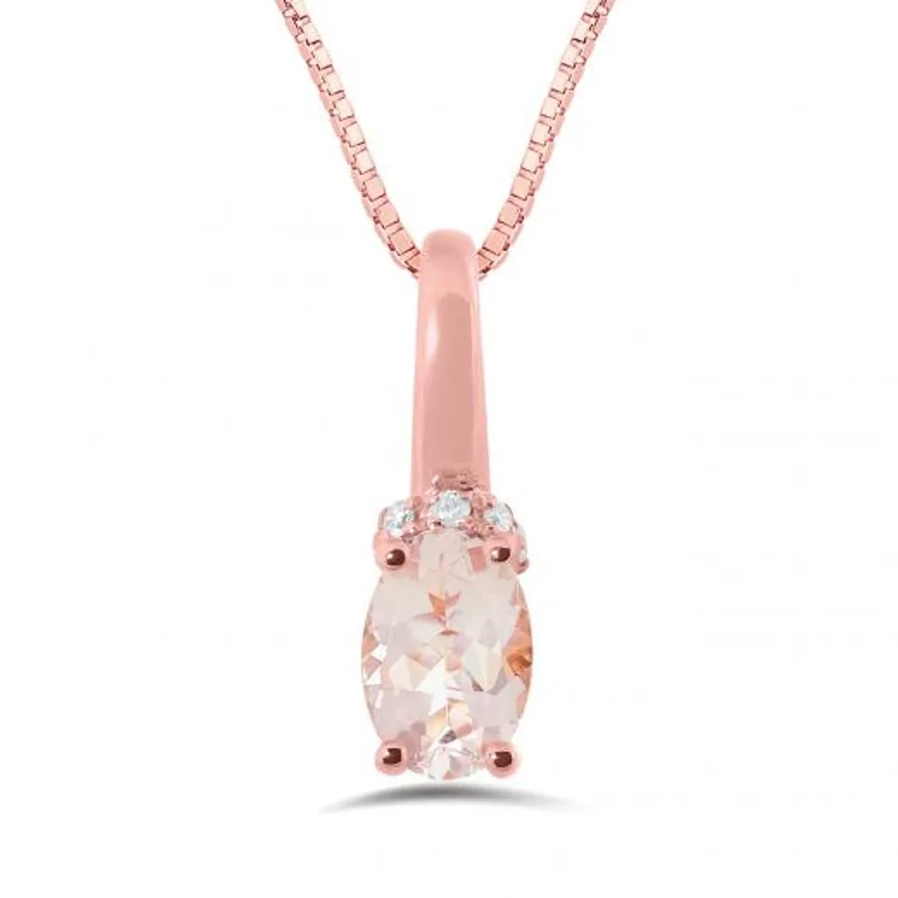 10K Rose Gold Morganite Pendant