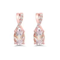 10K Rose Gold Morganite & Diamond Earrings