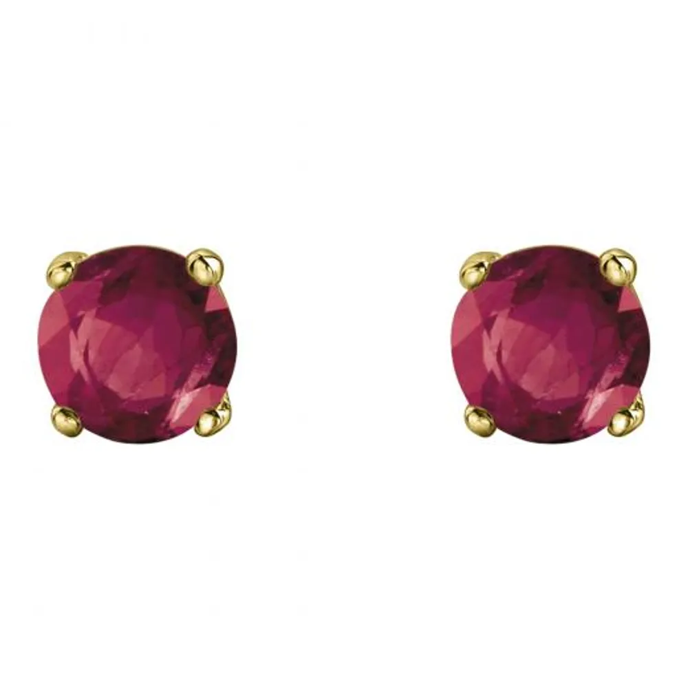 10K Gold Ruby Stud Earrings