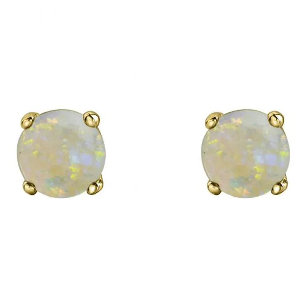 10K Gold Opal Stud Earrings