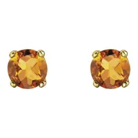 10K Gold Citrine Stud Earrings