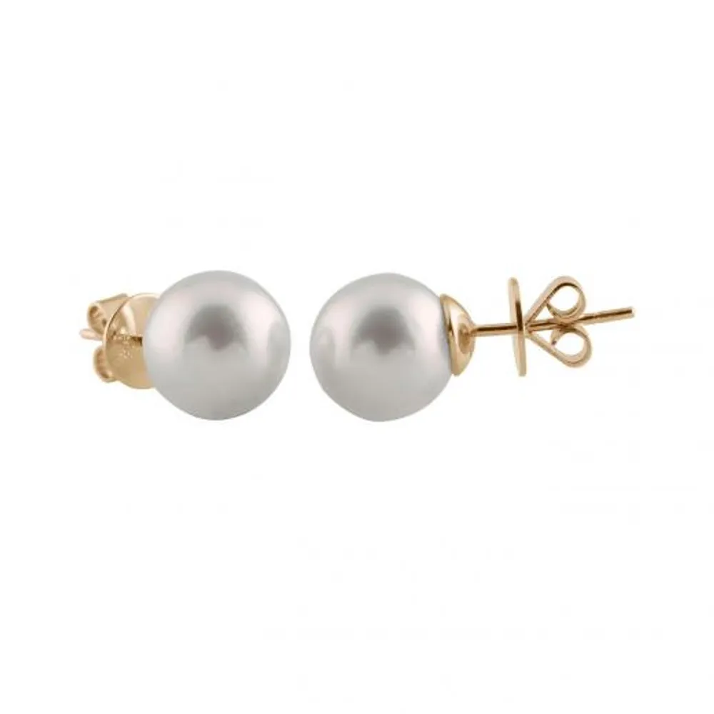 14K Yellow Gold 10-11mm South Sea Pearl Stud Earrings