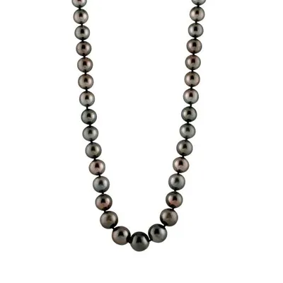 14K Yellow Gold 10-14mm Graduated Tahitian Pearl Necklace