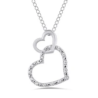 Sterling Silver Diamond Heart Pendant