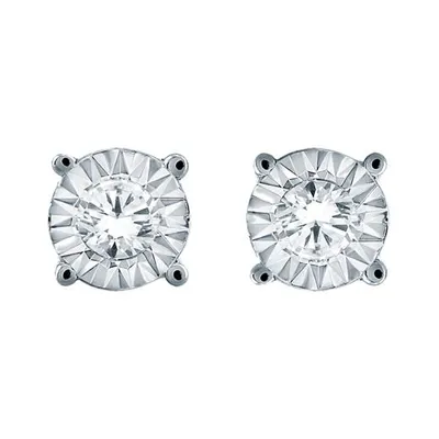 10K White Gold 0.25CTW Diamond Studs