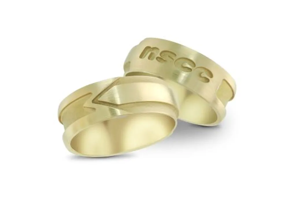 NSCC 10K Yellow Gold Satin-Polish 6mm Graduation Ring (Sizes 3 - 8.5)