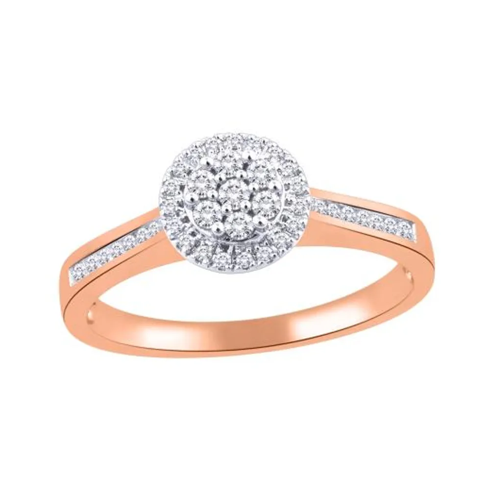 10K Rose Gold Diamond Promise Ring