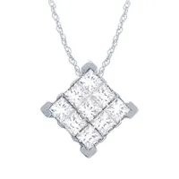 10K White Gold 0.25CTW Princessa Pendant