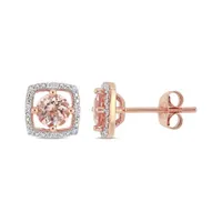 Julianna B 10K Pink Gold Diamond and Morganite Earrings