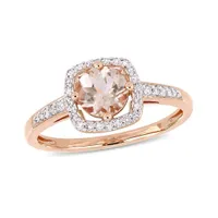 Julianna B 10K Pink Gold 0.14CTW Diamond and Morganite Fashion Ring