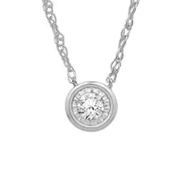 10K White Gold Diamond Bezel Pendant