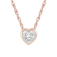 10K Rose Gold Diamond Bezel Necklace
