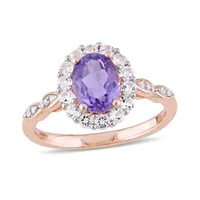 Julianna B 14K Rose Gold 0.05CTW Diamond Amethyst and White Topaz Ring