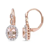 Julianna B 14K Rose Gold Diamond Morganite and White Topaz Earrings