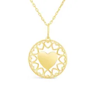 10K Yellow Gold 17" Heart Necklace