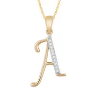 10K Yellow Gold Diamond Initial " A" Pendant