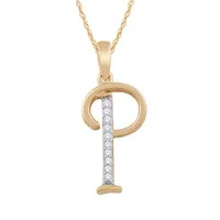 10K Yellow Gold Diamond Initial " P" Pendant