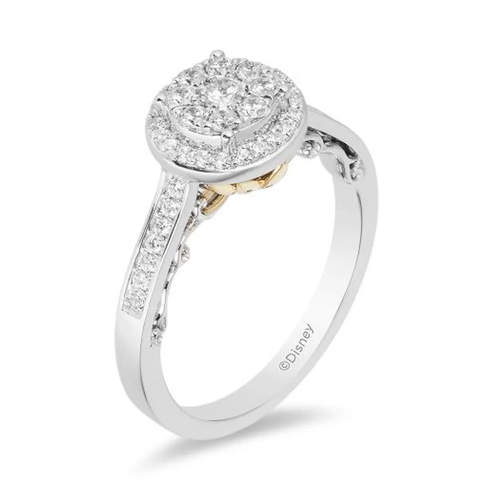 Enchanted Disney Fine Jewellery 14K White & Yellow 0.50CTW Tiana Bridal Ring