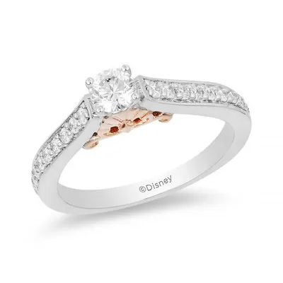Enchanted Disney 14K White & Rose Gold 0.50CTW Ariel Engagement Ring