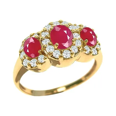 10K Yellow Gold Ruby & Diamond Ring