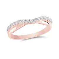 14K Rose Gold 0.25CTW Diamond Contour Band